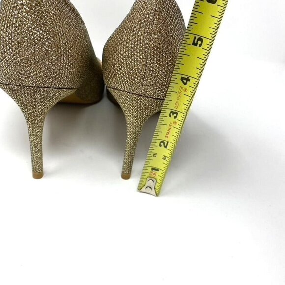 Stuart Weitzman Linsi 75 Pointed Toe Metallic Woven Pump Heels Rubber Sole NWB - Picture 9 of 13